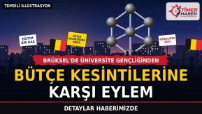 Brüksel'de üniversite gençliğinden bütçe kesintilerine karşı eylem