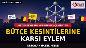 Brüksel'de üniversite gençliğinden bütçe kesintilerine karşı eylem