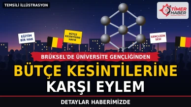 Brüksel'de üniversite gençliğinden bütçe kesintilerine karşı eylem